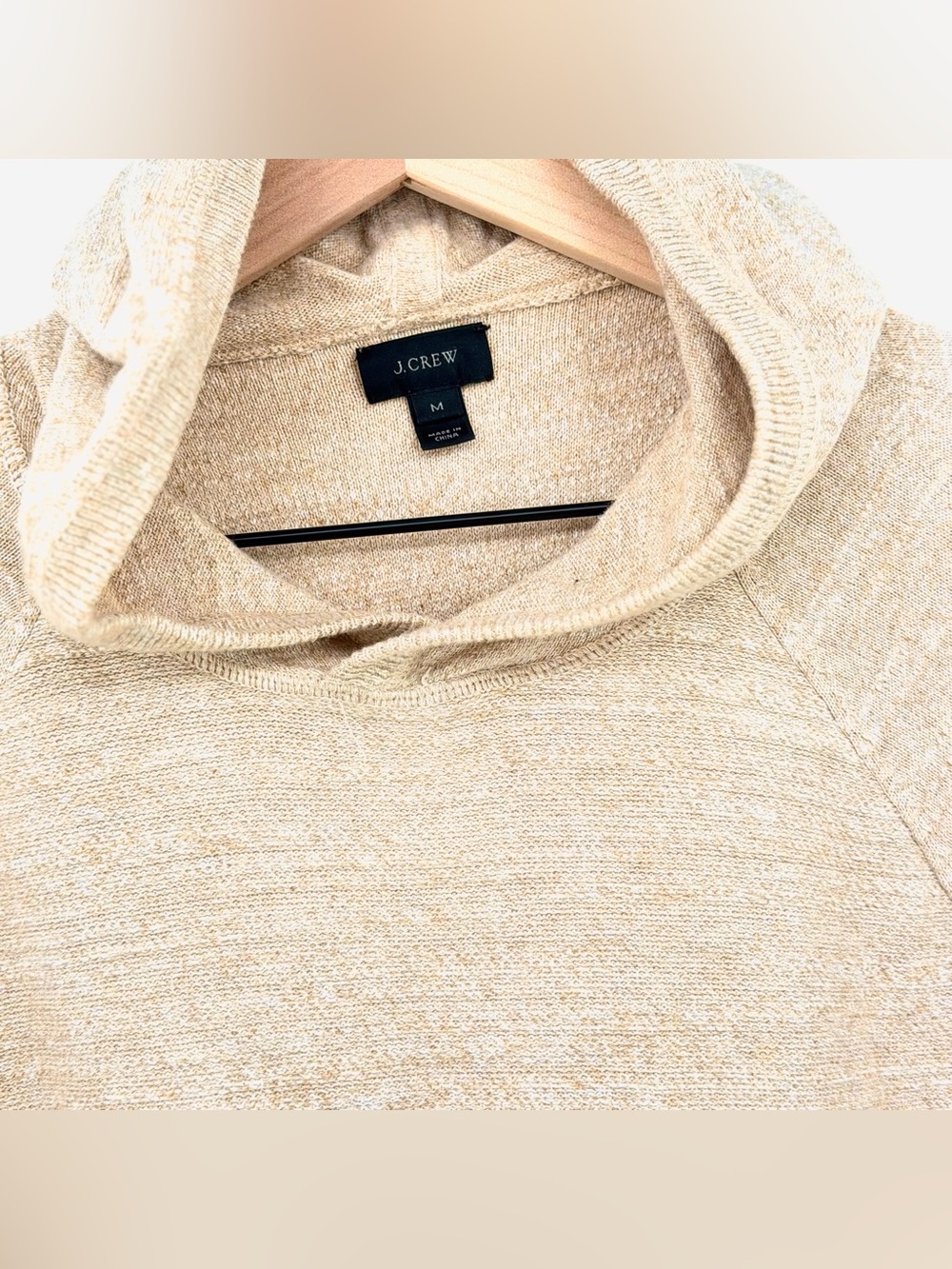 J.Crew Oatmeal Knit Pullover Hoodie Kangaroo Pocket Men’s M